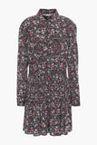 Dresses VERONICA BEARD Rory floral-print stretch-silk crepe de chine mini shirt dress Size 6